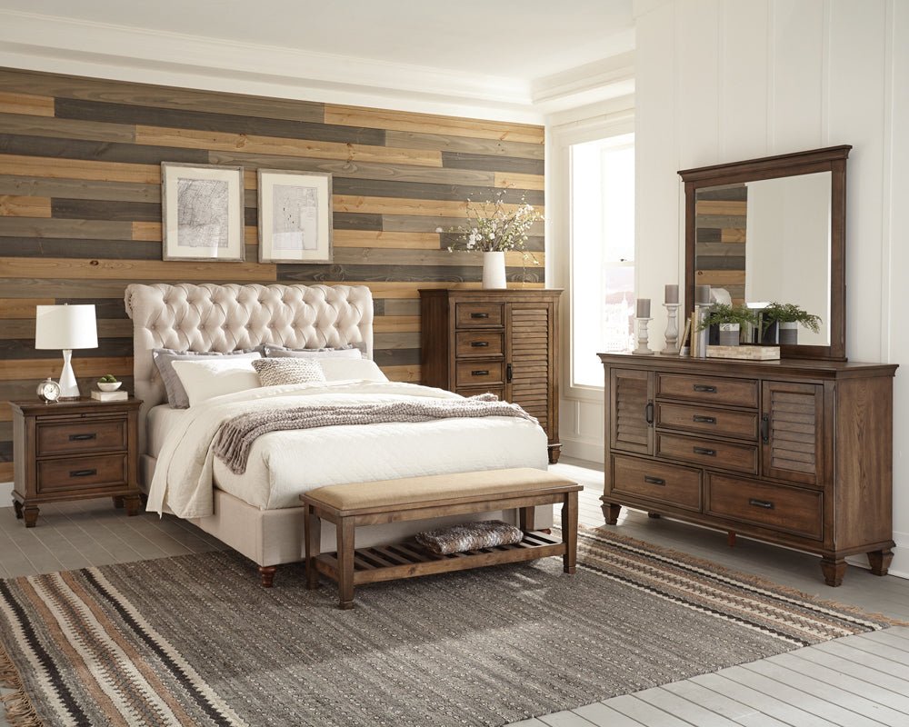 Devon 5 - piece Queen Bedroom Set Burnished Oak | Coaster | Home Elegance USA