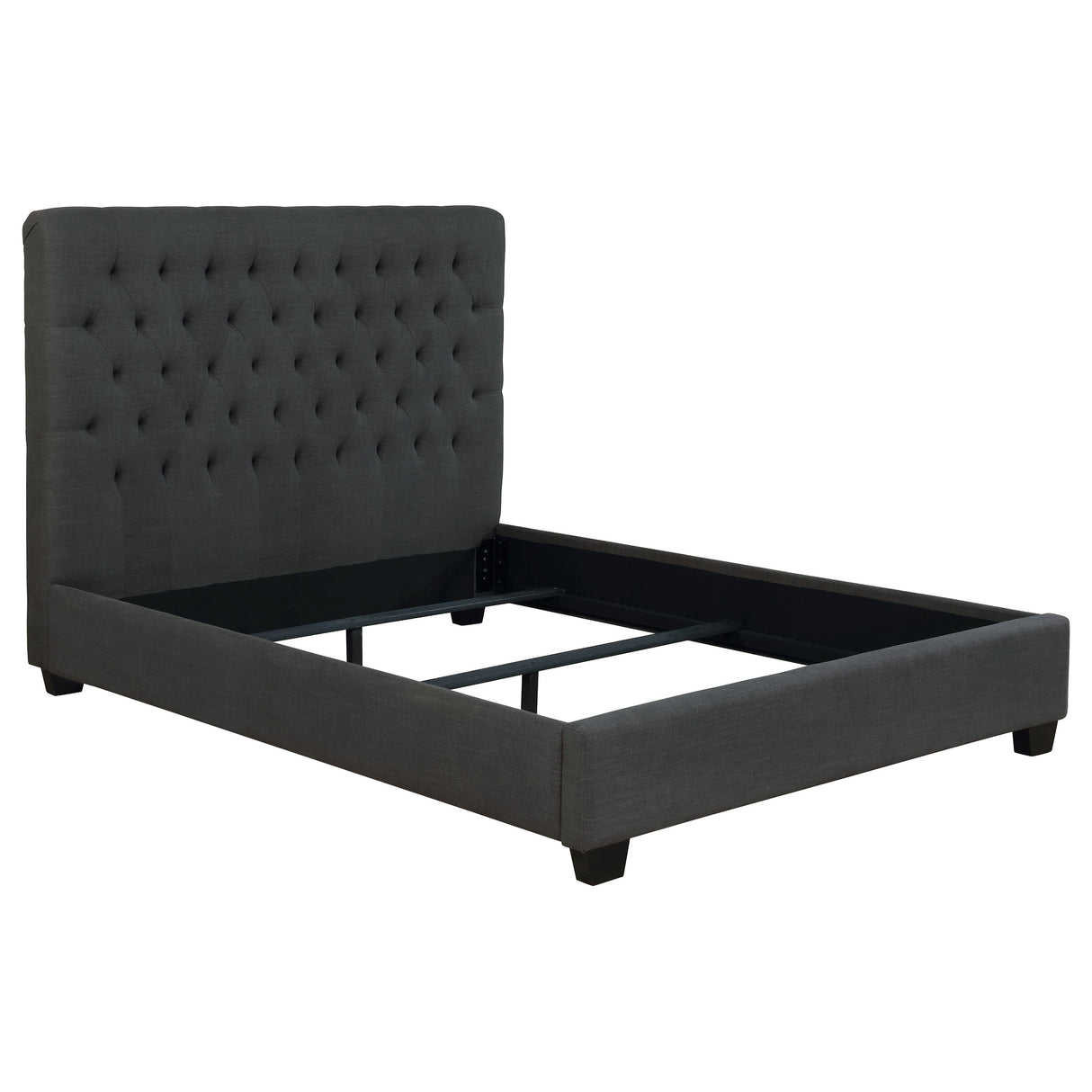 Full Bed - Chloe Upholstered Full Panel Bed Charcoal