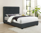 Eastern King Bed - Chloe Upholstered Eastern King Panel Bed Charcoal