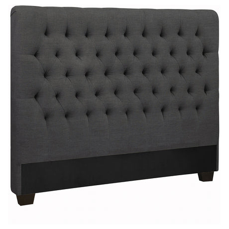 Queen Headboard & Hardware - Chloe Tufted Upholstered Queen Headboard Charcoal