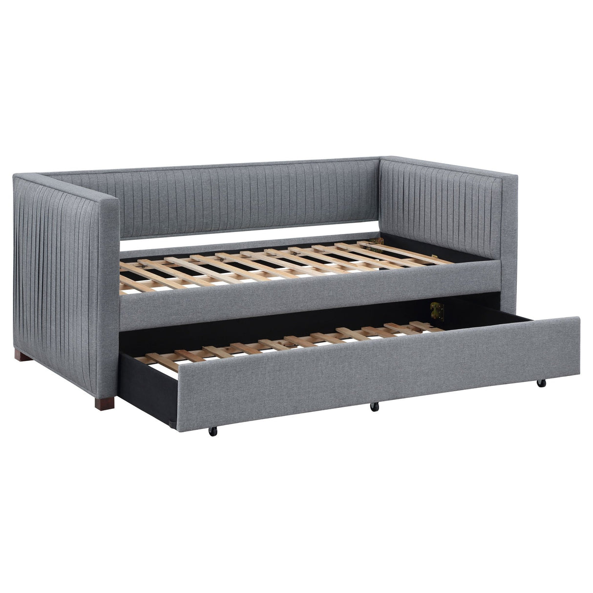 Brodie Upholstered Twin Daybed with Trundle Grey | Coaster | Home Elegance USA