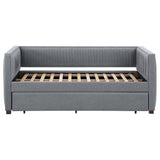 Brodie Upholstered Twin Daybed with Trundle Grey | Coaster | Home Elegance USA