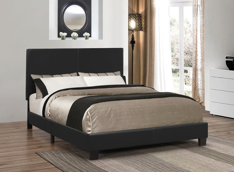 Full Bed - Mauve Upholstered Full Panel Bed Black