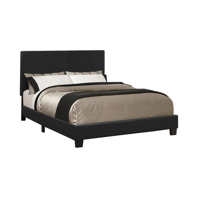 Queen Bed - Mauve Upholstered Queen Panel Bed Black