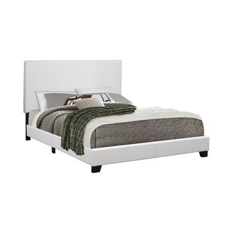 Full Bed - Mauve Upholstered Full Panel Bed White