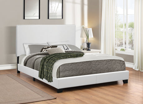 Full Bed - Mauve Upholstered Full Panel Bed White