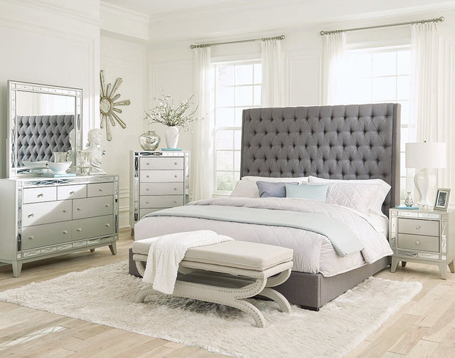 Camille 5 - piece Eastern King Bedroom Set Metallic Mercury | Coaster | Home Elegance USA