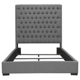 Camille Upholstered Eastern King Panel Bed Grey | Coaster - 300621KE - Home Elegance USA - 3