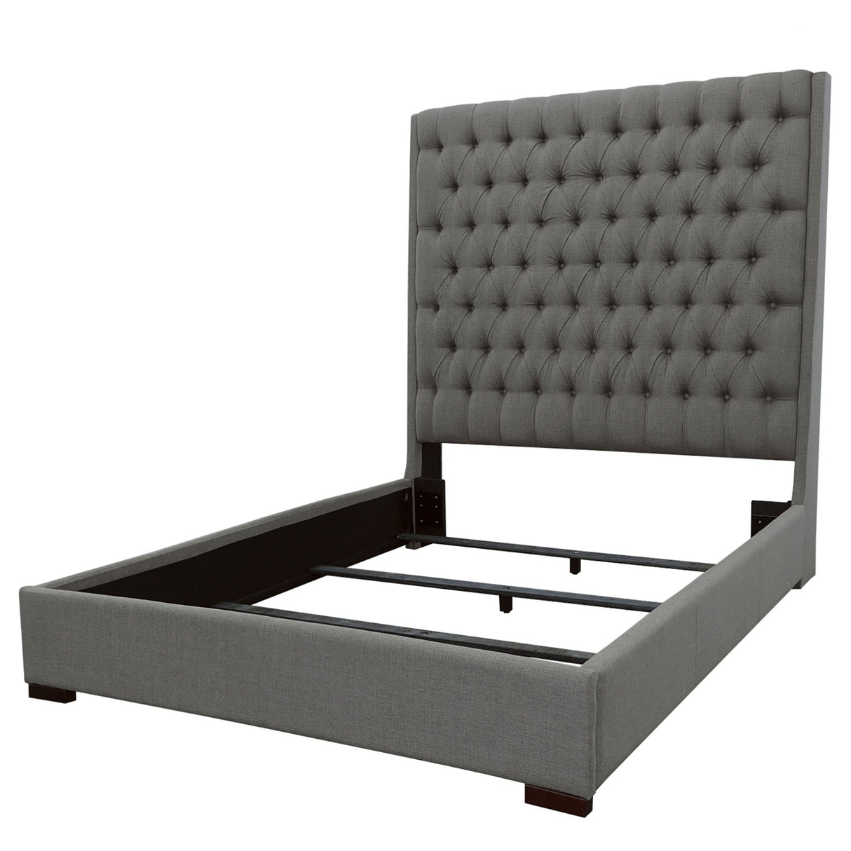 Camille Upholstered Eastern King Panel Bed Grey | Coaster - 300621KE - Home Elegance USA - 4