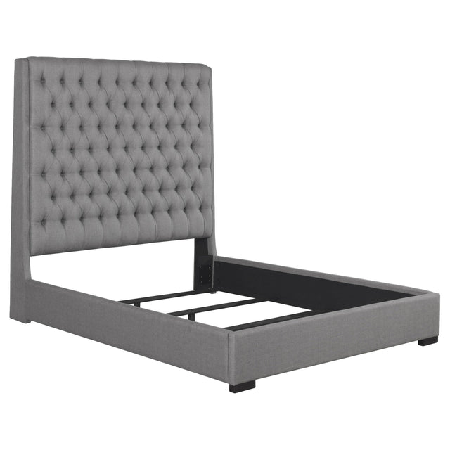 Camille Upholstered California King Panel Bed Grey | Coaster - 300621KW - Home Elegance USA - 1