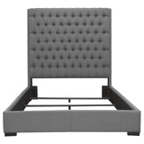 Camille Upholstered Queen Panel Bed Grey | Coaster - 300621Q - Home Elegance USA - 3