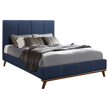 Queen Bed - Charity Upholstered Queen Panel Bed Blue