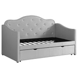 Twin Daybed W/ Trundle - Elmore Upholstered Twin Daybed with Trundle Pearlescent Grey