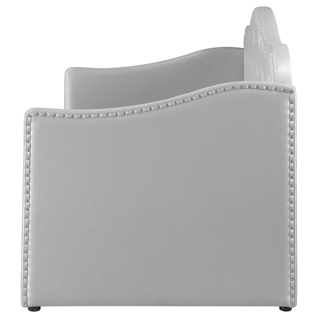 Twin Daybed W/ Trundle - Elmore Upholstered Twin Daybed with Trundle Pearlescent Grey