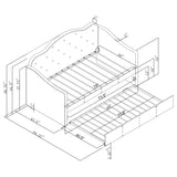 Twin Daybed W/ Trundle - Elmore Upholstered Twin Daybed with Trundle Pearlescent Grey