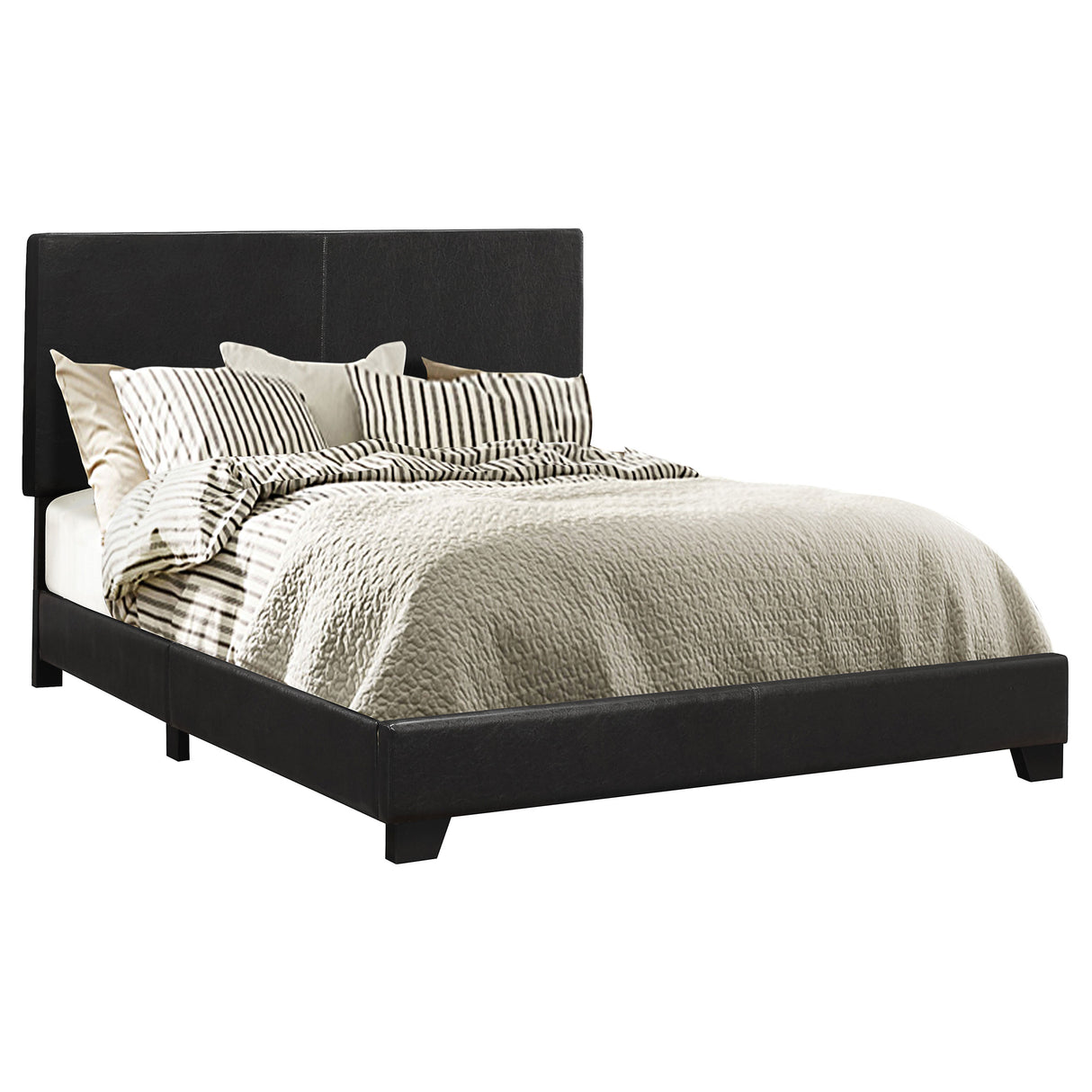 Full Bed - Dorian Upholstered Full Panel Bed Black