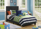 Twin Bed - Dorian Upholstered Twin Panel Bed Black