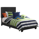 Twin Bed - Dorian Upholstered Twin Panel Bed Black
