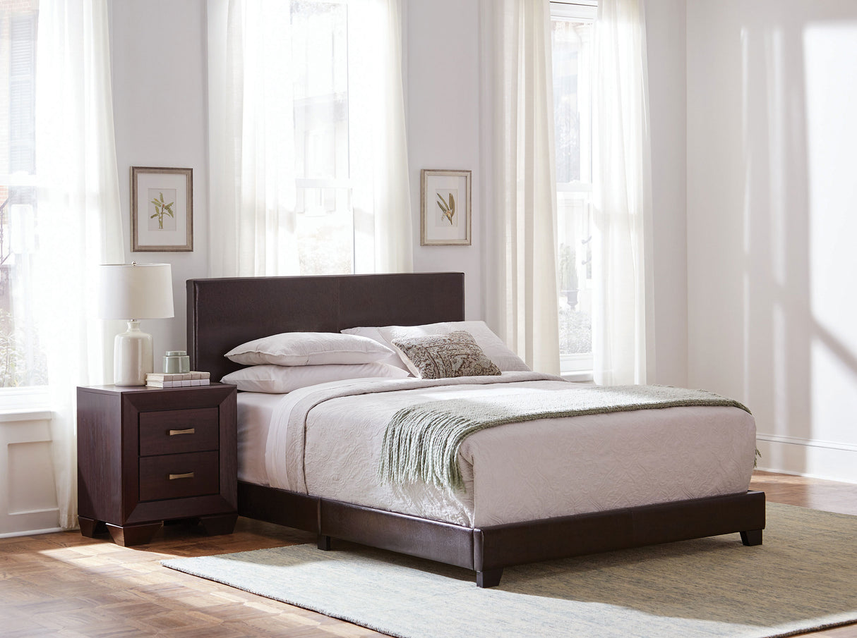 Full Bed - Dorian Upholstered Full Panel Bed Brown