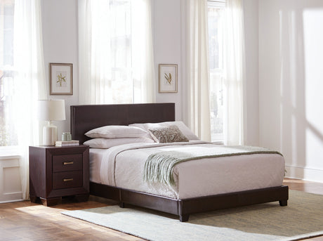 California King Bed - Dorian Upholstered California King Panel Bed Brown