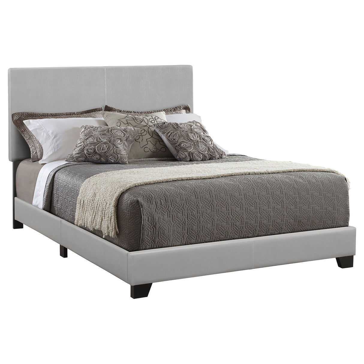 Eastern King Bed - Dorian Upholstered Eastern King Panel Bed Grey