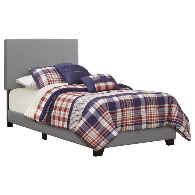 Twin Bed - Dorian Upholstered Twin Panel Bed Grey