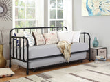 Twin Daybed W/ Trundle - Marina Twin Metal Daybed with Trundle Black