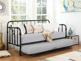 Twin Daybed W/ Trundle - Marina Twin Metal Daybed with Trundle Black