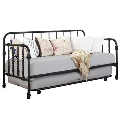 Twin Daybed W/ Trundle - Marina Twin Metal Daybed with Trundle Black