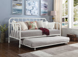 Twin Daybed W/ Trundle - Marina Twin Metal Daybed with Trundle White