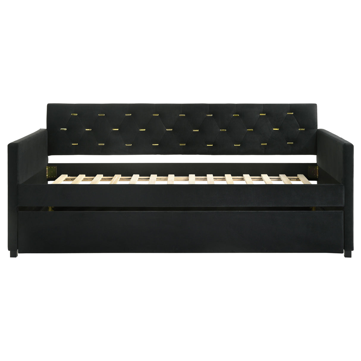 Daybed - Kendall Upholstered Tufted Twin Daybed with Trundle Black