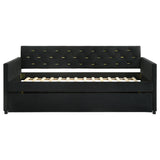 Daybed - Kendall Upholstered Tufted Twin Daybed with Trundle Black