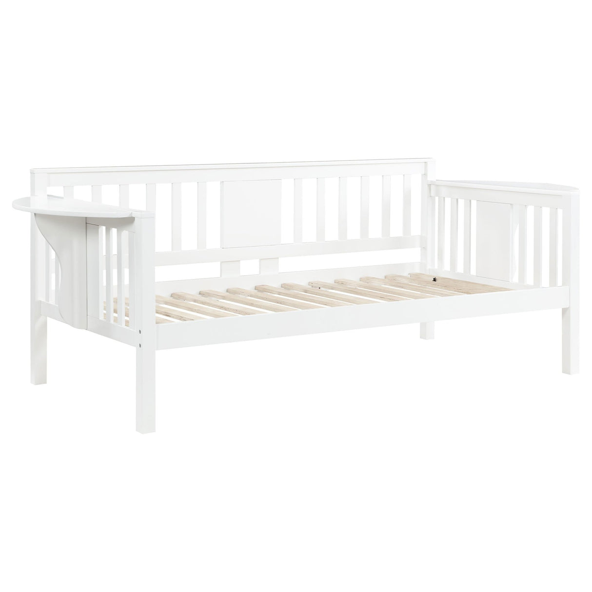 Bethany Wood Twin Daybed with Drop - down Tables White | Coaster | Home Elegance USA