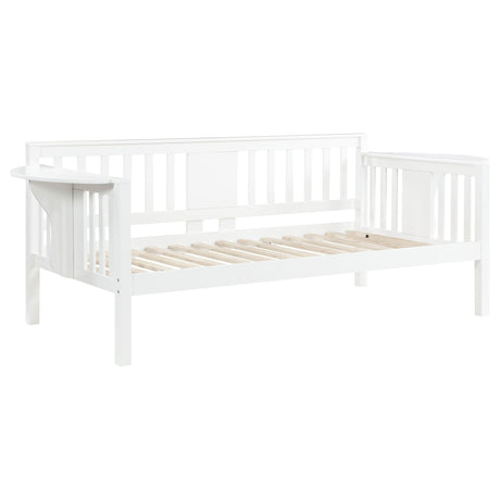 Bethany Wood Twin Daybed with Drop - down Tables White | Coaster - 300837 - Home Elegance USA - 1