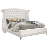 Eastern King Bed - Barzini Upholstered Eastern King Wingback Bed White