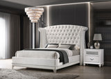 Eastern King Bed - Barzini Upholstered Eastern King Wingback Bed White