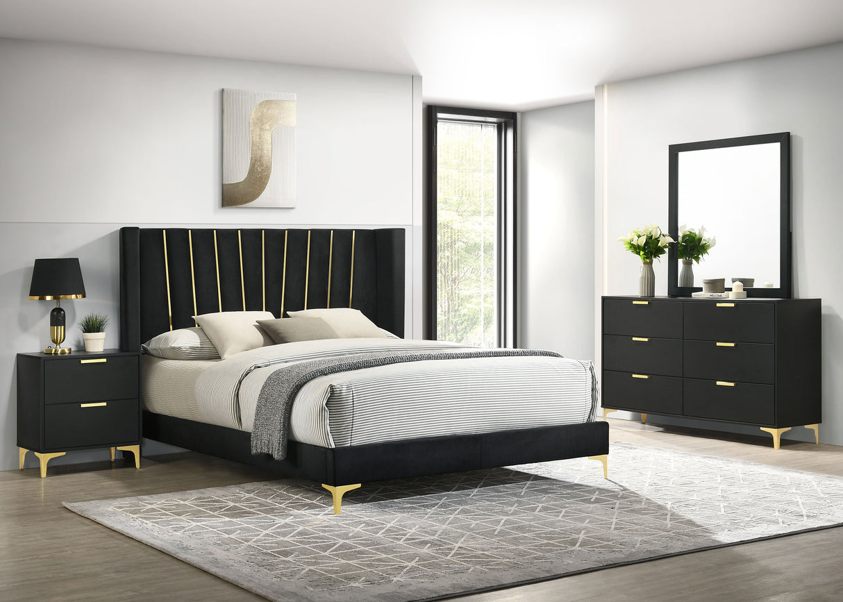 Eastern King Bed 4 Pc Set - Kendall 4-piece Eastern King Bedroom Set Black