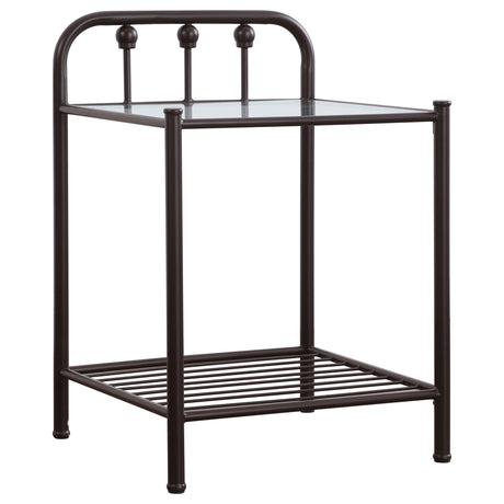 Livingston Metal 1-shelf Nightstand Dark Bronze - Home Elegance USA
