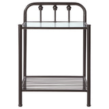 Livingston Metal 1-shelf Nightstand Dark Bronze - Home Elegance USA