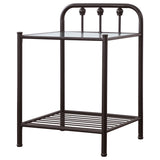 Livingston Metal 1-shelf Nightstand Dark Bronze - Home Elegance USA