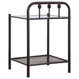 Livingston Metal 1-shelf Nightstand Dark Bronze - Home Elegance USA