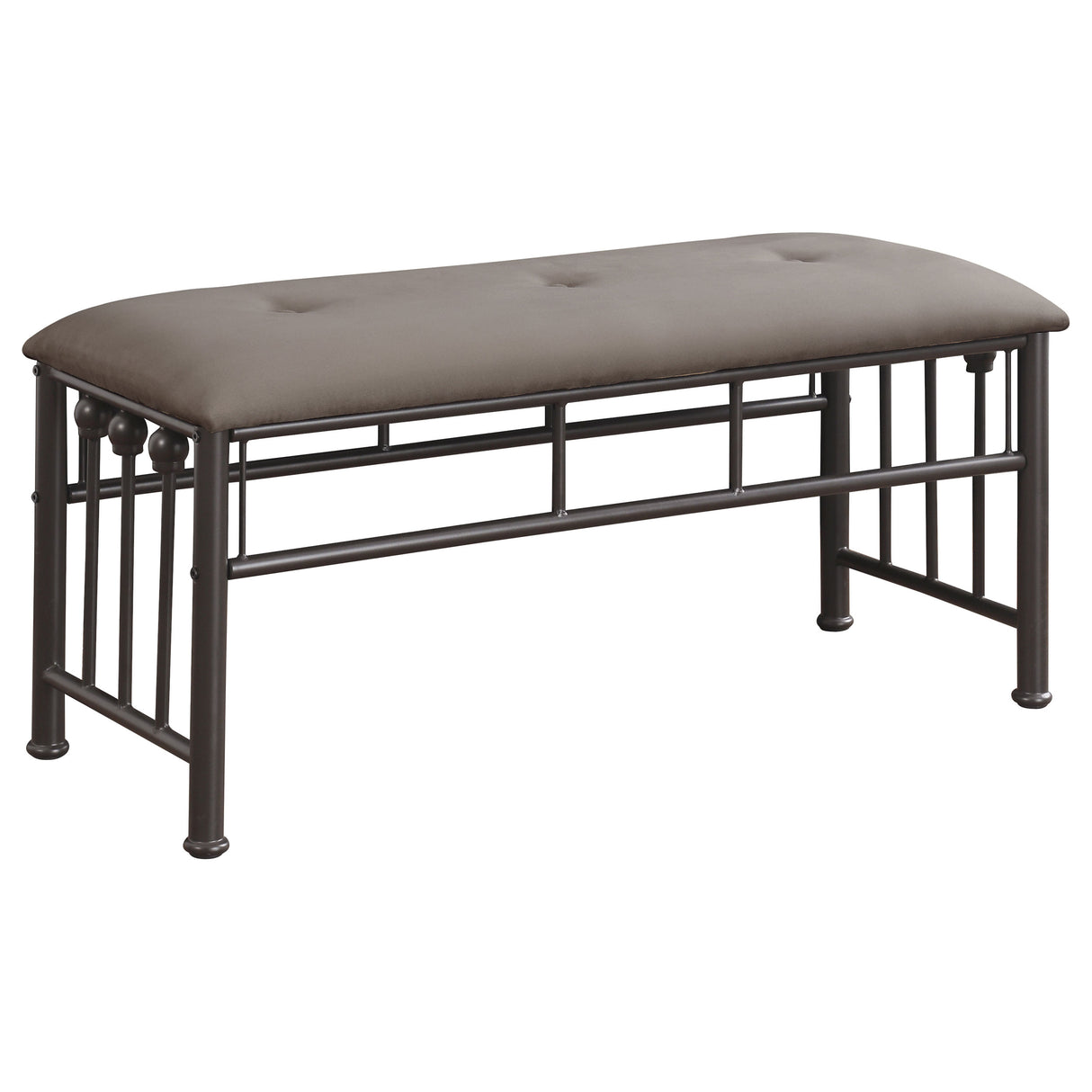 Livingston Microfiber Upholstered Bench Brown and Bronze - Home Elegance USA