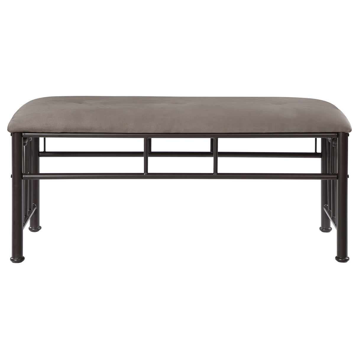 Livingston Microfiber Upholstered Bench Brown and Bronze - Home Elegance USA