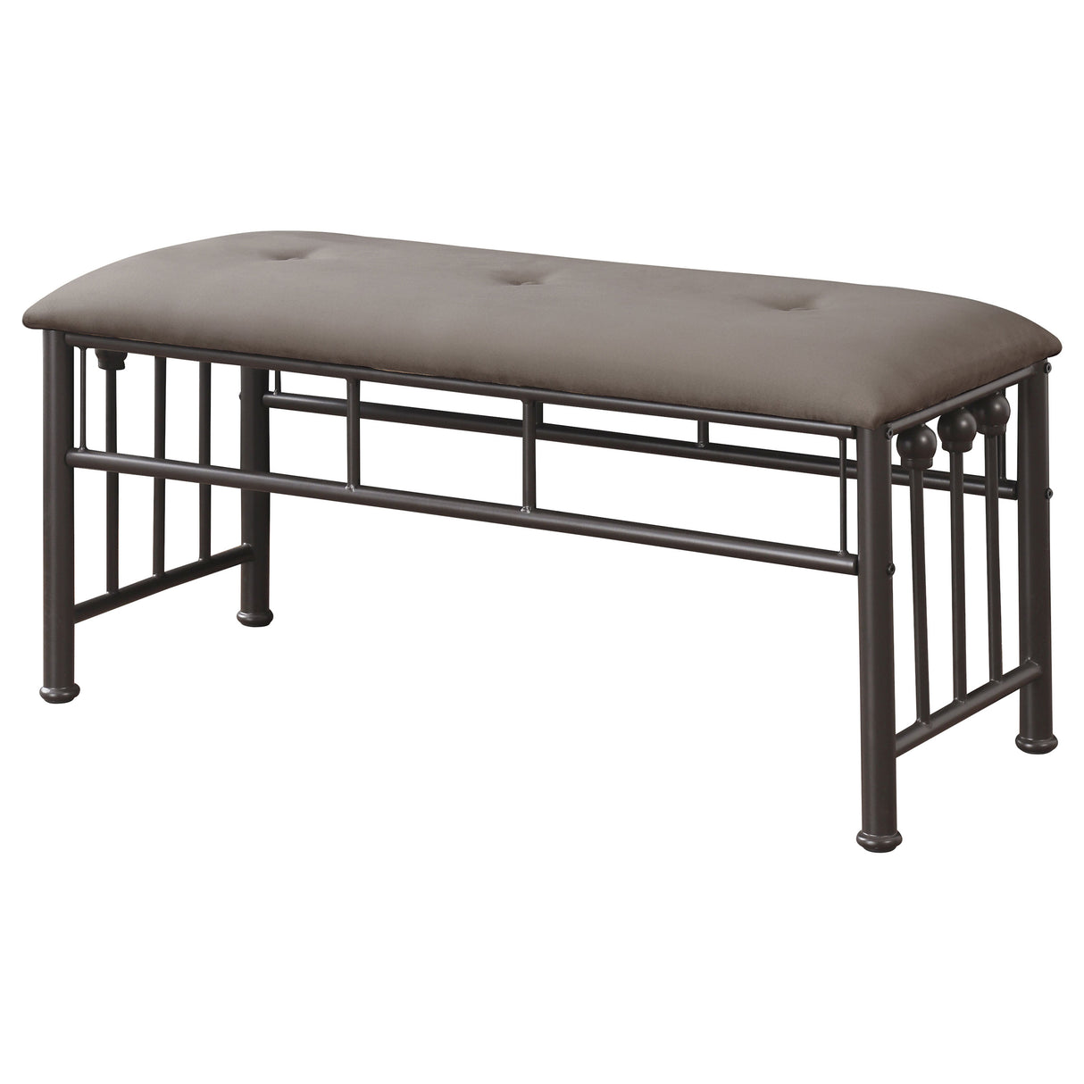 Livingston Microfiber Upholstered Bench Brown and Bronze - Home Elegance USA