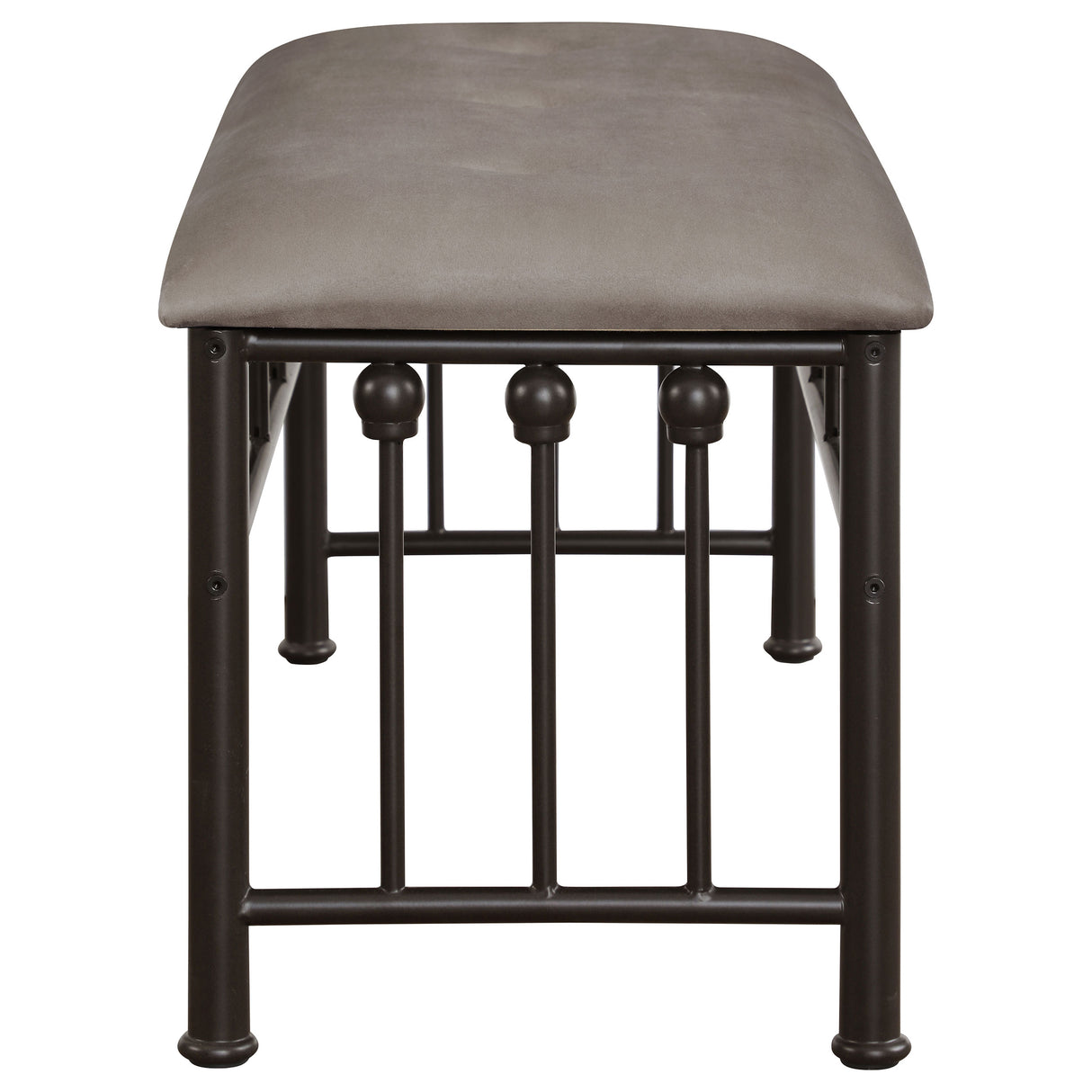Livingston Microfiber Upholstered Bench Brown and Bronze - Home Elegance USA