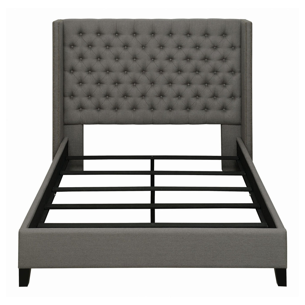 Bancroft Upholstered Full Wingback Bed Grey | Coaster | Home Elegance USA