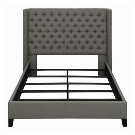 Bancroft Upholstered Full Wingback Bed Grey | Coaster - 301405F - Home Elegance USA - 3