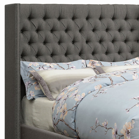 Bancroft Upholstered Full Wingback Bed Grey | Coaster - 301405F - Home Elegance USA - 5