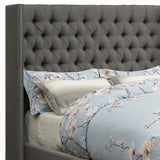 Bancroft Upholstered California King Wingback Bed Grey | Coaster - 301405KW - Home Elegance USA - 5