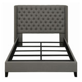 Bancroft Upholstered Queen Wingback Bed Grey | Coaster - 301405Q - Home Elegance USA - 3